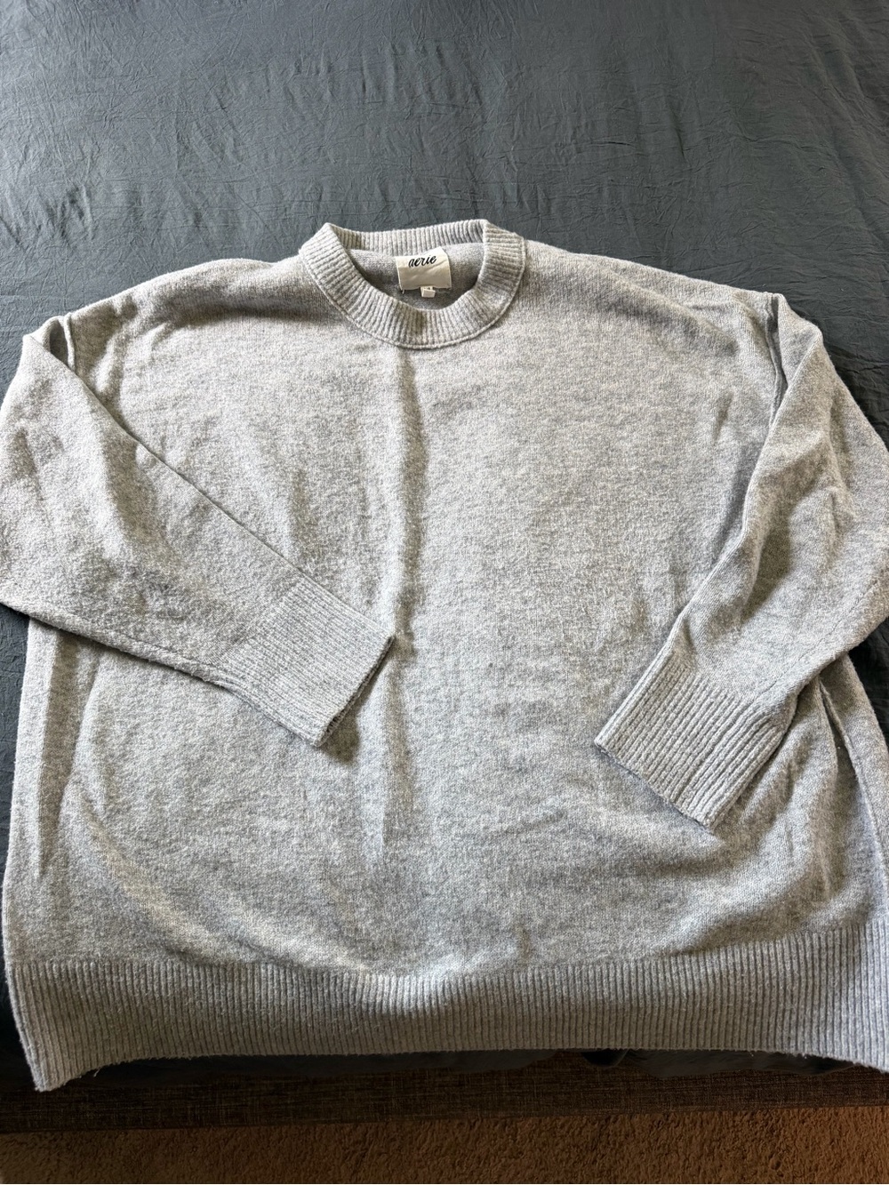 aerie Light Gray Crewneck Sweater